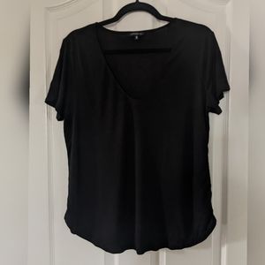 Dynamite Black V-Neck Loose T-Shirt